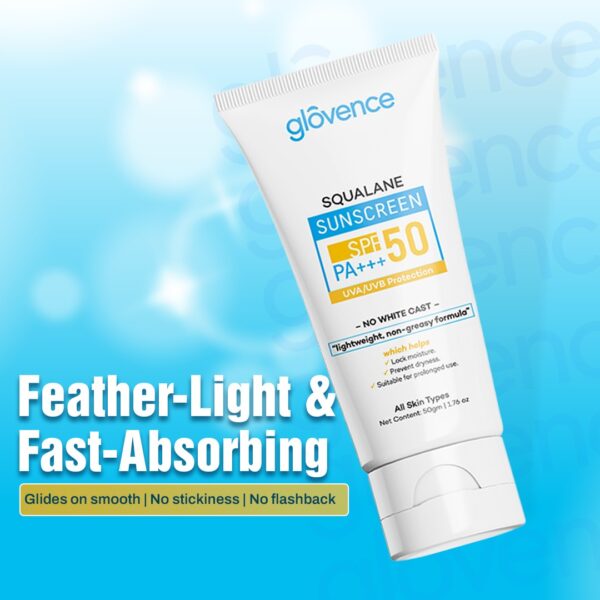 Glovence Squalane Sunscreen SPF 50 PA++++ - 50g - Image 4