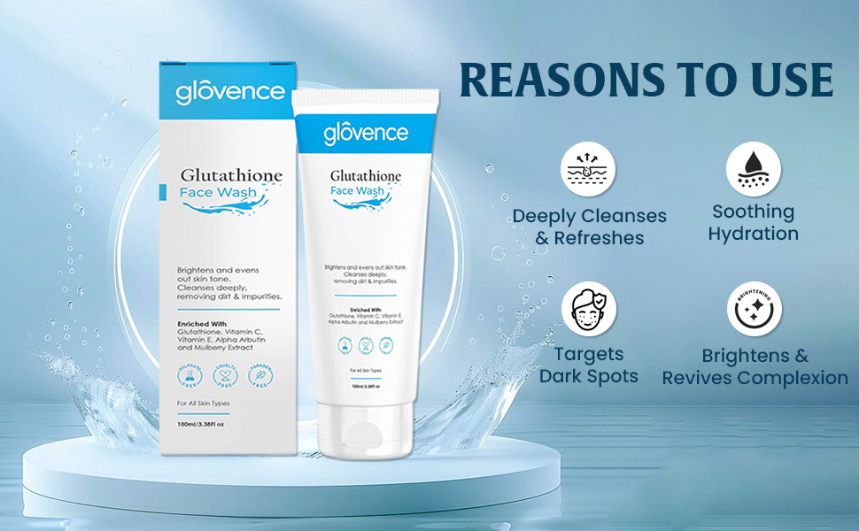 glovence glutathione facewash skin whitening best facewash